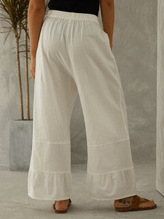 Solid Wide Leg Pant Other Image