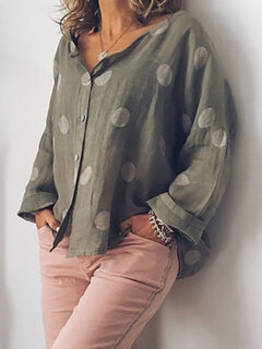 Polka Dot Casual Blouse Other Image