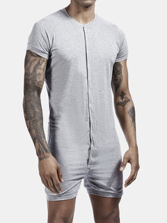 Men Short Sleeve Jumpsuit Pajamas Other Image