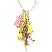 Cute Girl's Handmade Cotton Wild Tassel Ball Necklace Other Image