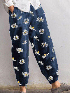 Daisy Floral Print Casual Pants Other Image