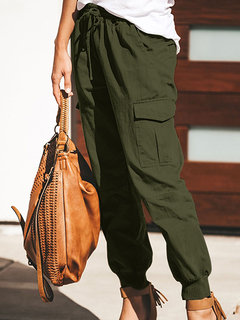 Fashion Solid Color Pocket Cargo Pants Other Image