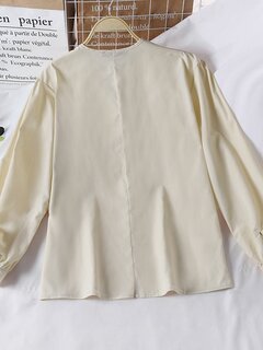 Floral Embroidery Knotted V-neck Blouse Other Image