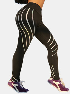 Tiktok Striped Print Sport Leggings Other Image