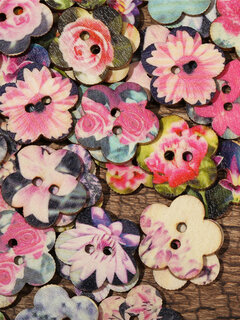100 pezzi di formato misto bottoni di fiore cucito di legno decorazione della di marabù 