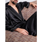 Faux Silk Plain Pajamas Robe Other Image