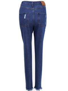 Casual Embroidered Hollow Middle Waist Women Jeans Other Image