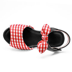 Sandales en vichy antidérapantes confortables avec nœud pour fille