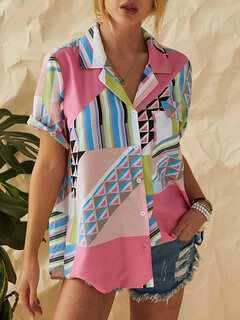 Geometric Striped Printed Shirt Other Image