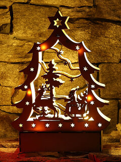 DIY Creative LED Light Tabletop Christmas Wooden Gift Other Image
