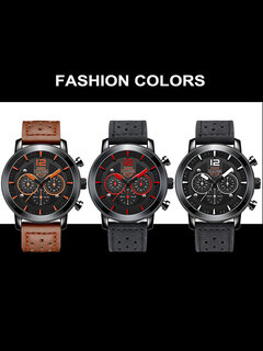 3 Colors Faux Leather Quartz Watches Other Image
