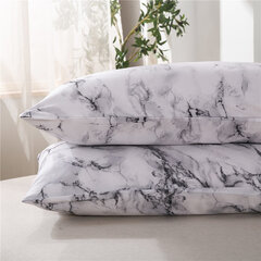 Printed Marble Bedding Set White Black Duvet Cover King Queen Size Quilt Cover Brief Bedclothes Comforter Cover 3Pcs,Style 2,Au Queen 210X210Cm