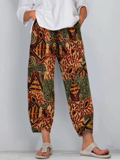Vintage Printed Casual Pants Other Image