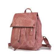 Simple Pure Color Faux Leather Backpack Shouder Bag For Wome Other Image