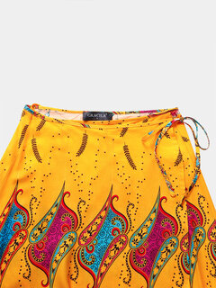 Ethnic Floral Print Skirts Other Image