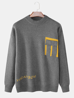 Pocket Designer Knitted Pullover Sweater Other Image