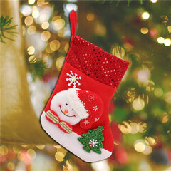 New Year Vintage Christmas Stocking Snowman Bag Gift Sock Ornament ...