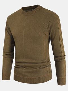 Solid Color Knitted Sweater Other Image