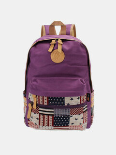 Women Outdoor Geometric Pattern Travel Canvas Backpack  Other Image