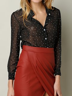 Sexy See-through Polka Dot Long Sleeve Women Shirt Other Image