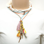 Cute Girl's Handmade Cotton Wild Tassel Ball Necklace Other Image