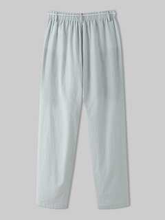 Solid Color Pleated Knotted Pants Other Image