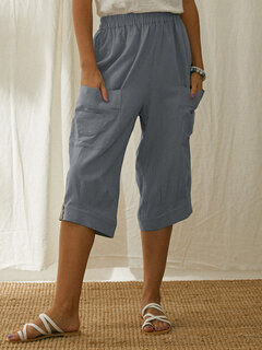 Solid Color Wide Leg Pants Other Image