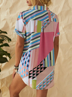 Geometric Striped Printed Shirt Other Image