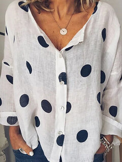Polka Dot Casual Blouse Other Image