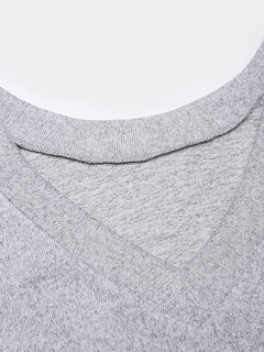 Solid Color Knitted Casual T-shirt Other Image