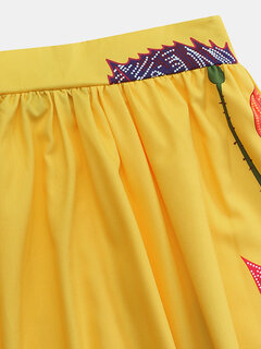 Calico Print High Waist Skirt Other Image