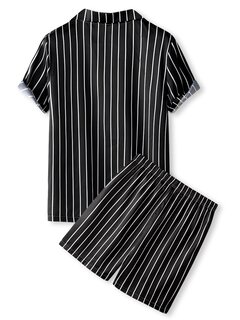 Black & White Stripe Satin Co-ords Other Image