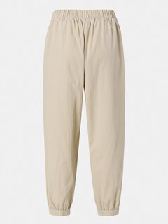 Casual Elastic Waist Pants Other Image