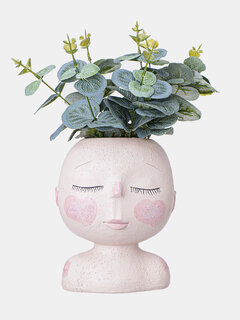 Nordic Resin Flower Pot Portrait Sculpture Planter Succulent Vase Face Decor 