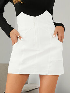 Irregular High Waist Pocket Skirt Other Image