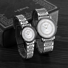 أزياء بسيطة رجال ونساء نماذج زوجين Watch حزام فولاذي رقيق جدا يتصل كوارتز Watch Other Image