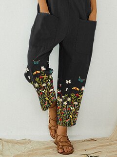 Butterfly Flower Print Strap Jumpsuit Other Image