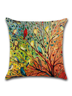 18”Watercolor Painting Pillow Case Throw Waist Cushion Cover Home Sofa Decor 