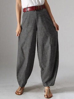 Gorgeous ZANZEA Casual Solid Color Baggy Pockets Harem Pants For Women ...