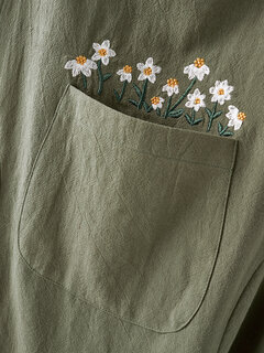 Daisy Embroidered Button Jumpsuit Other Image