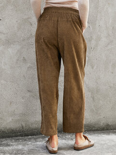 Solid Color Corduroy Pants Other Image