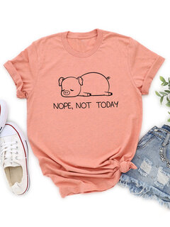Cartoon Pig Letter Print T-shirt Other Image
