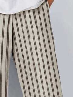 Gorgeous ZANZEA Women Striped Irregular Cuff Casual Cropped Pants - NewChic