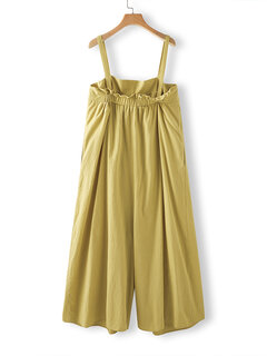 Solid Color Straps Pleated Jumpsuit Other Image