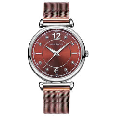 ساعة يد نسائية أنيقة بتصميم شبكي من الفولاذ والكريستال للسيدات كوارتز Watch Other Image