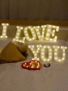 LED English Letter And Symbol Pattern Night Light Home Room Proposal Decor Creative Modeling Lights For Bedroom Birthday