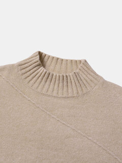 Solid Knit Rib Pullover Sweaters Other Image