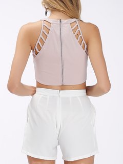Sexy Hollow Sleeveless Halter Women Crop Tops Other Image