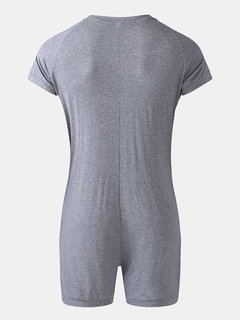 Men Short Sleeve Jumpsuit Pajamas Other Image