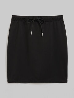 Solid Color Drawstring Short Skirt Other Image